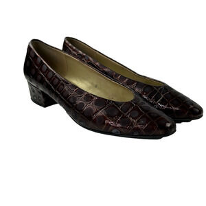 Vintage Philippe Sossi Croc Low Heel Pumps shoes